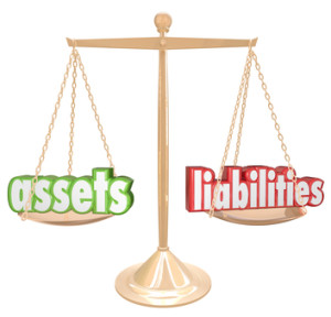 Assets Vs Liabilities Words Scale Comparing Value Wealth Account